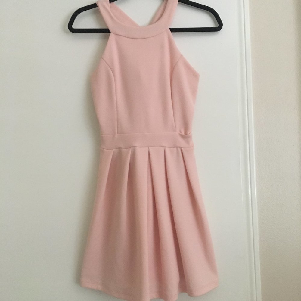 Pink Skater Dress with Bow